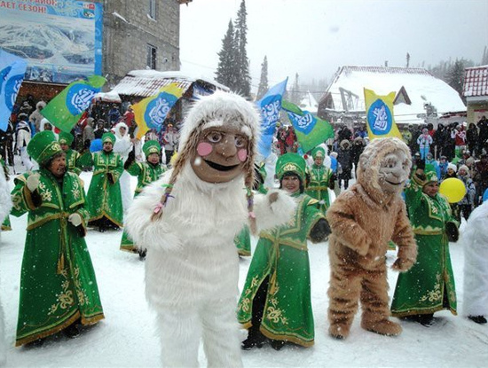 «День снежного человека» в поселке Шерегеш Кемеровской области