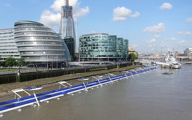 Проект плавучей велодорожки в Лондоне. В Лондоне могут построить 11-километровую плавучую велодорожку. Изображение 1