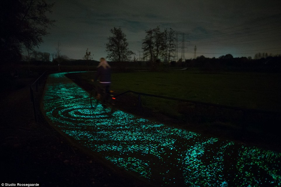 В Нидерландах открылась велосипедная дорожка, по ночам напоминающая звездное небо. Изображение 1.4